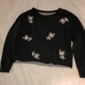 heather grey cropped sweatshirt